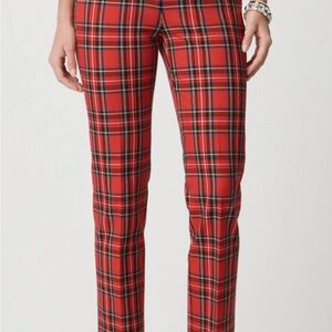 J. Crew Factory Red Plaid Ankle Pants